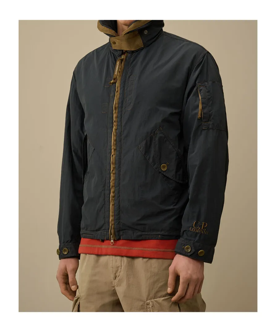Contrast Flatt Nylon Hooded Jacket