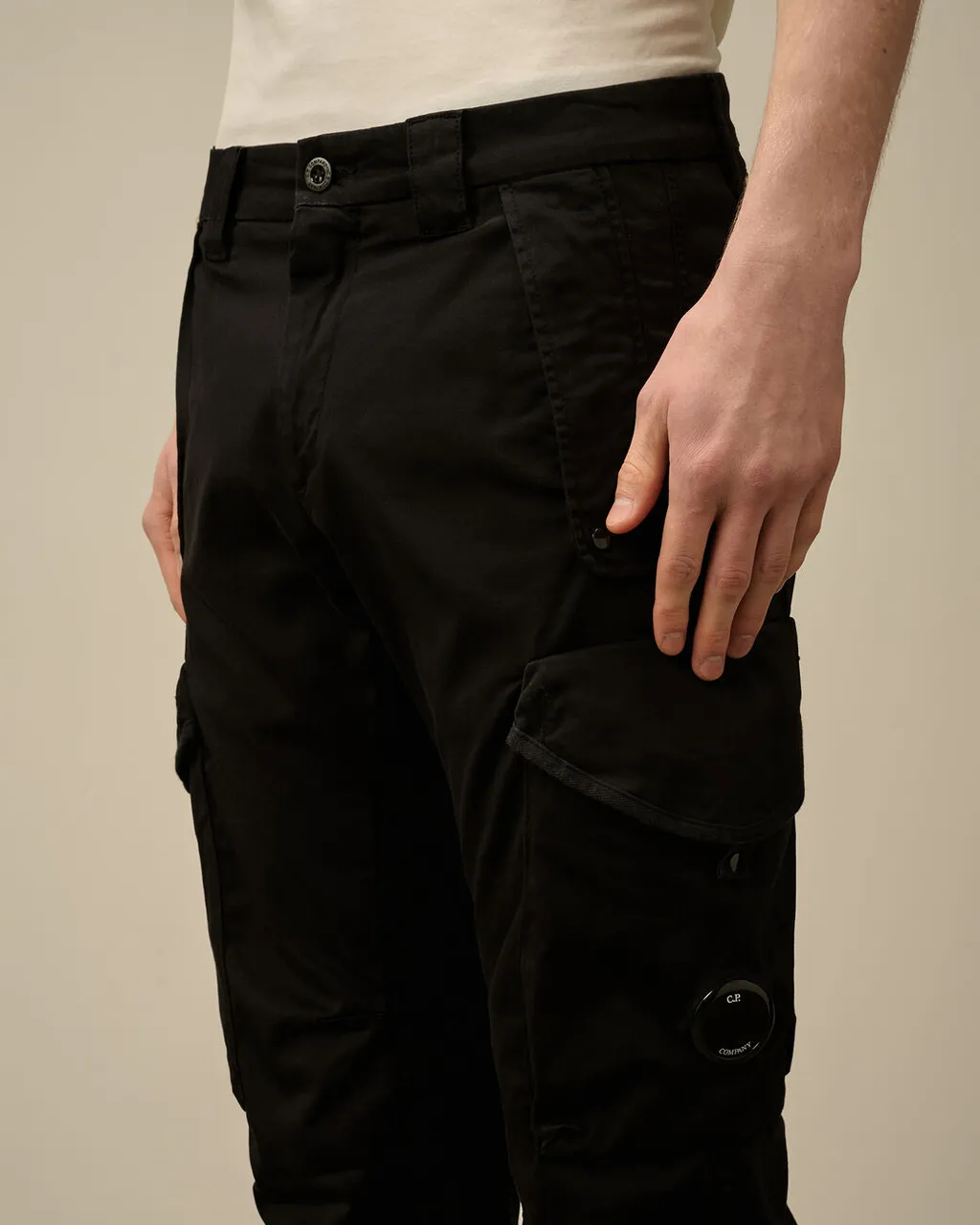 Stretch Sateen Utility Cargo Lens Pants