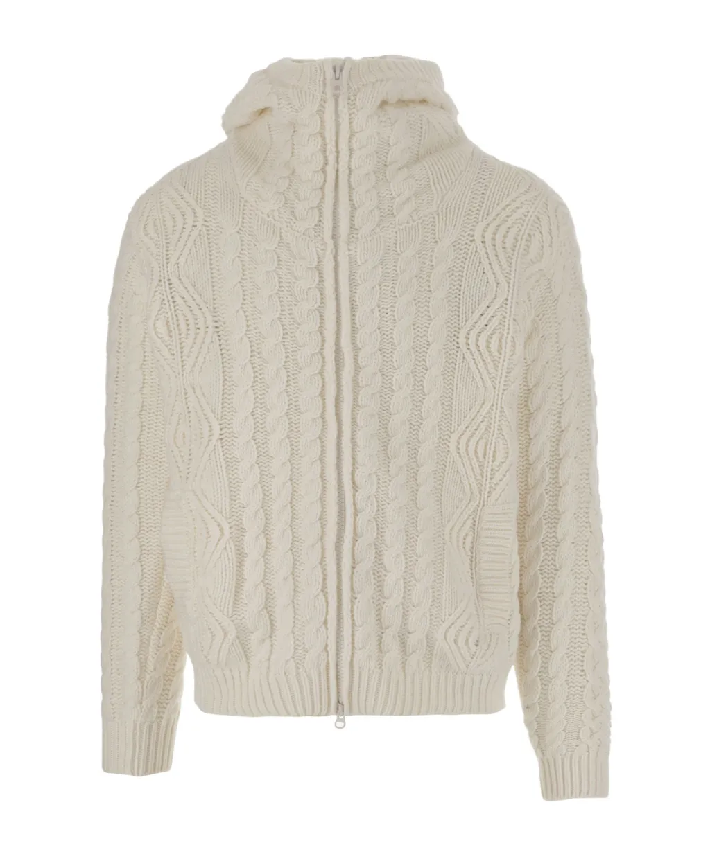 Cable-Knit Zip-Up Cardigan