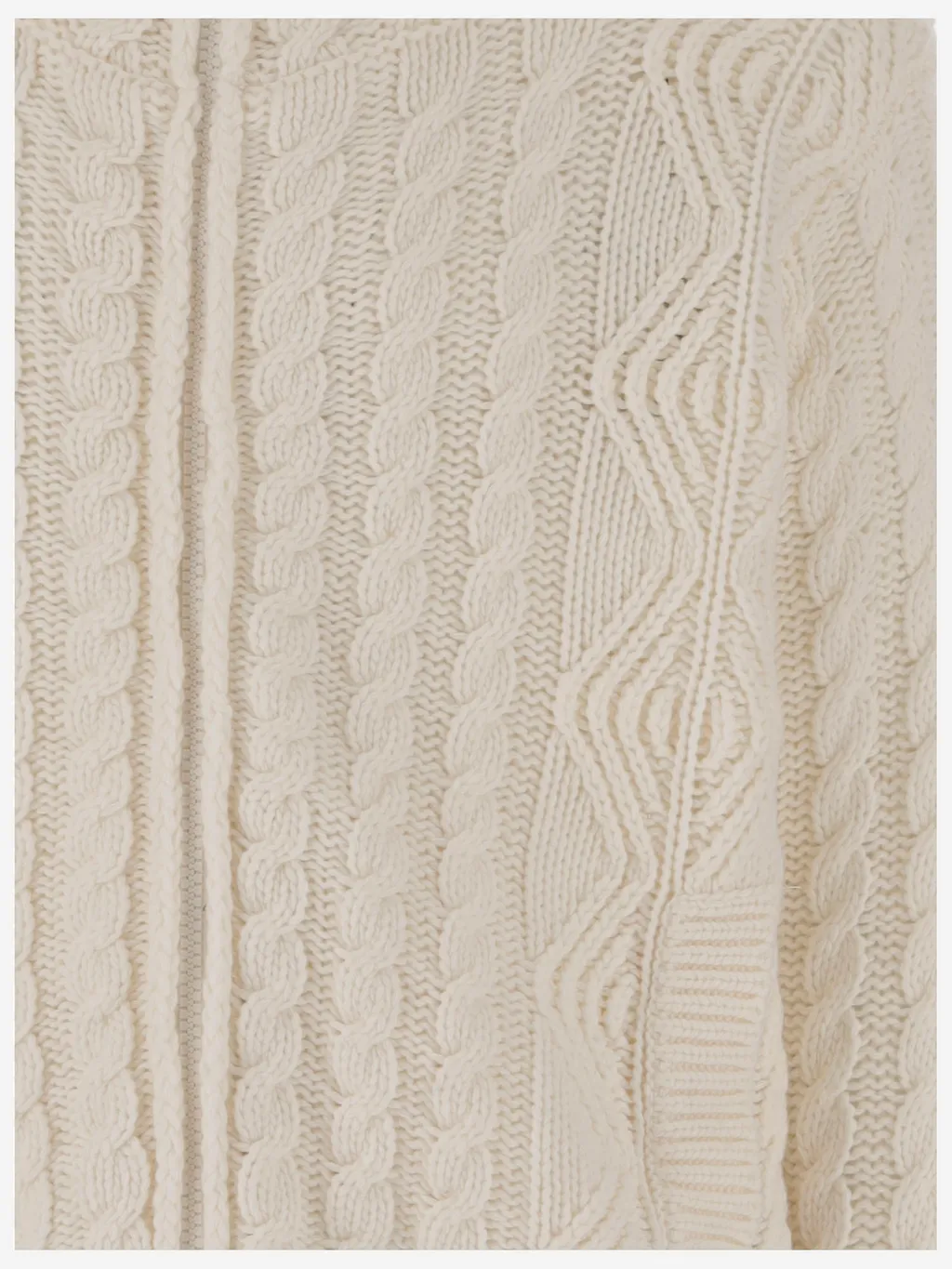 Cable-Knit Zip-Up Cardigan