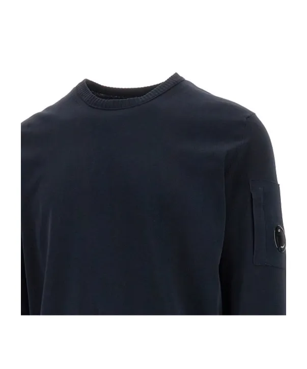 Sleeve-Pocket Crew-Neck Sweater