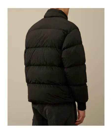 Lens-Embellished Short Down Jacket