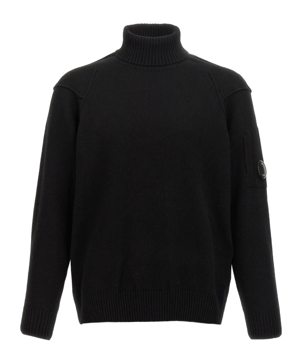 Lens-Detail Turtleneck Sweater