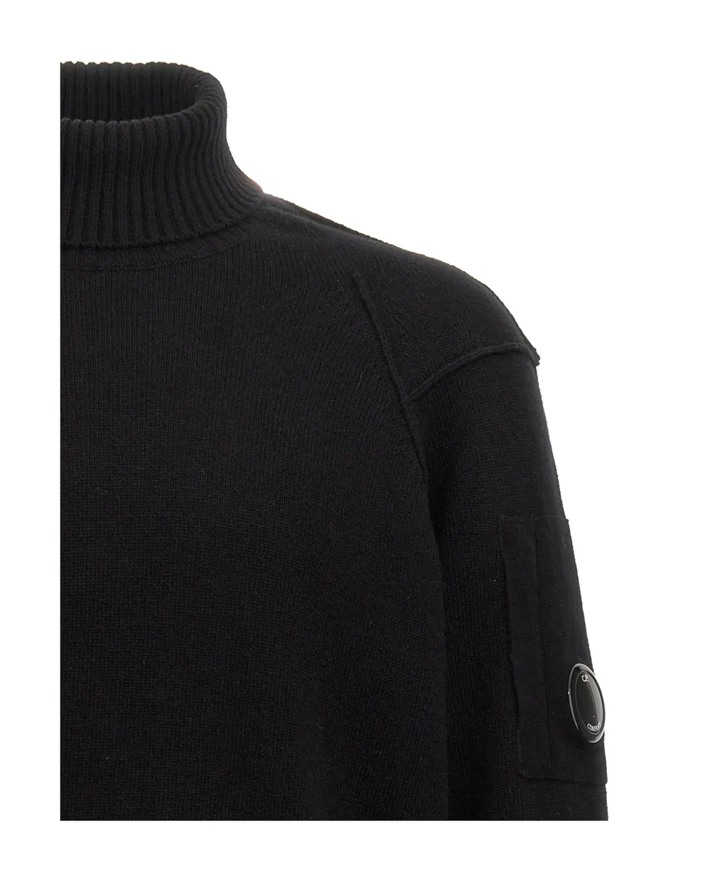 Lens-Detail Turtleneck Sweater