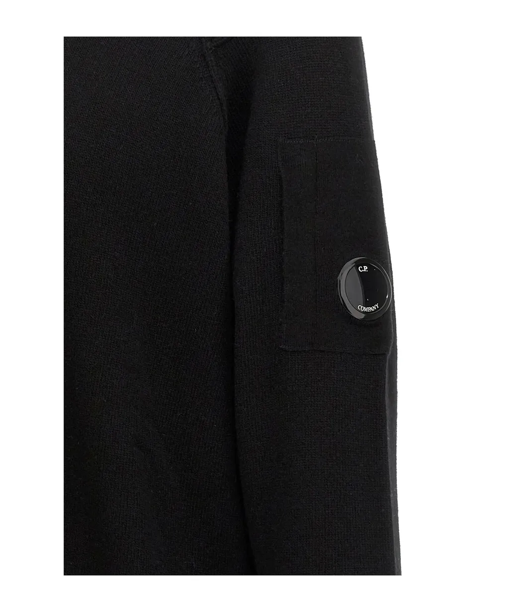 Lens-Detail Turtleneck Sweater