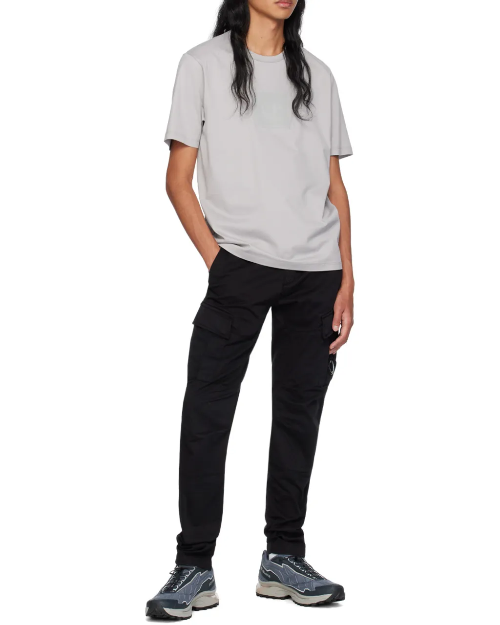 Lens-Detailed Tapered-Leg Cargo Pants