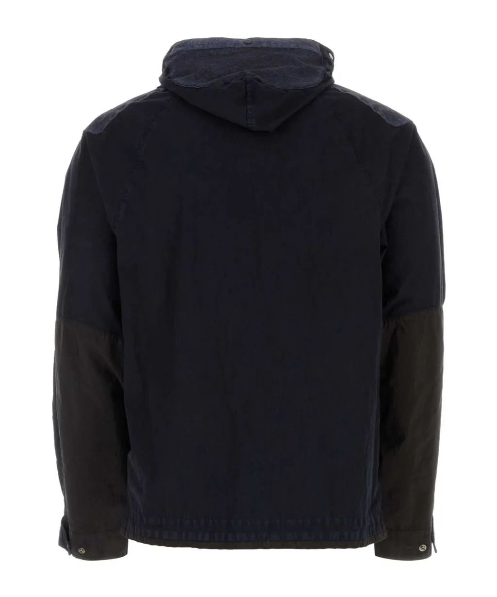 Zip-Up Panelled Hooded Windbreaker