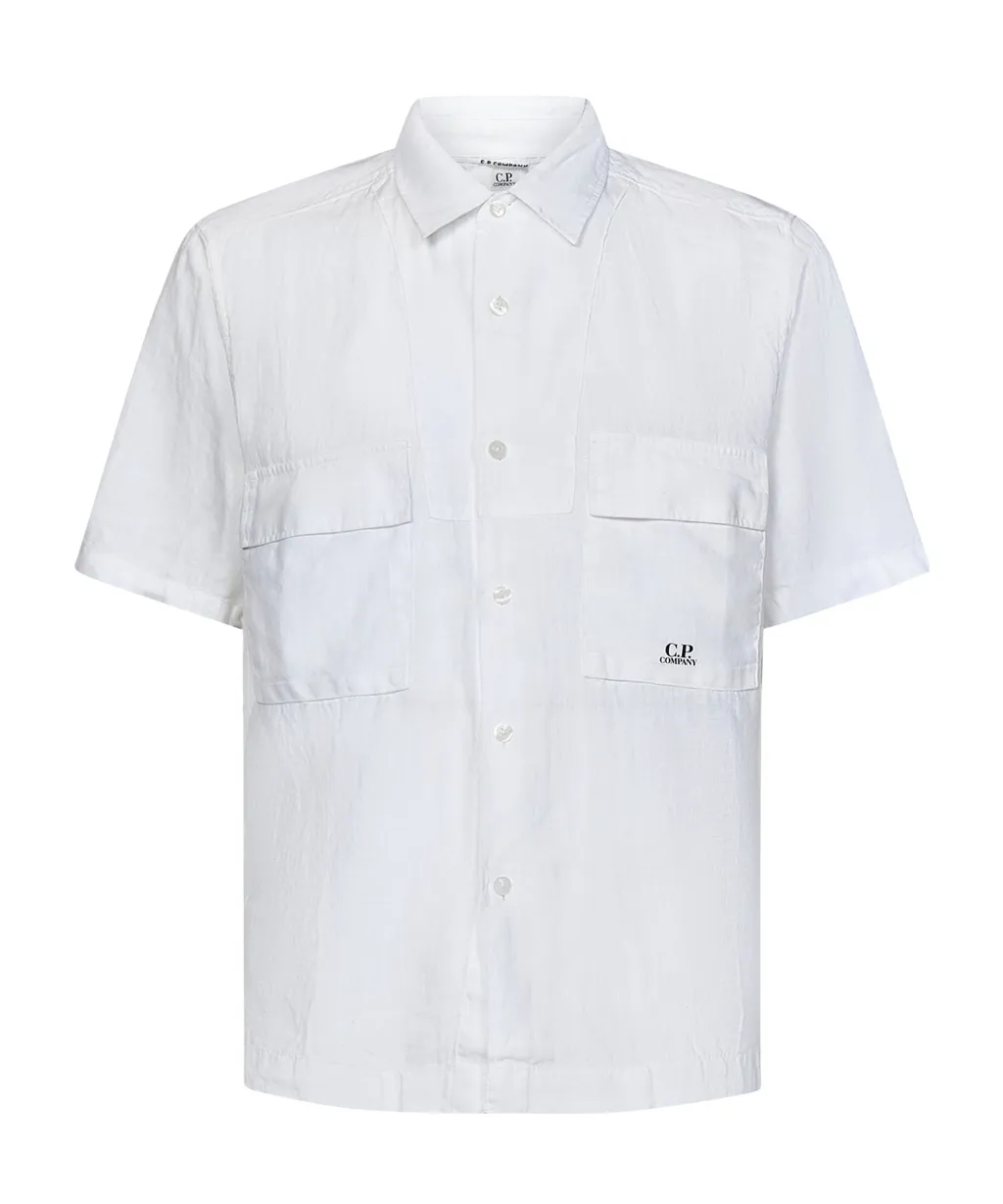 Logo-Print Linen Shirt