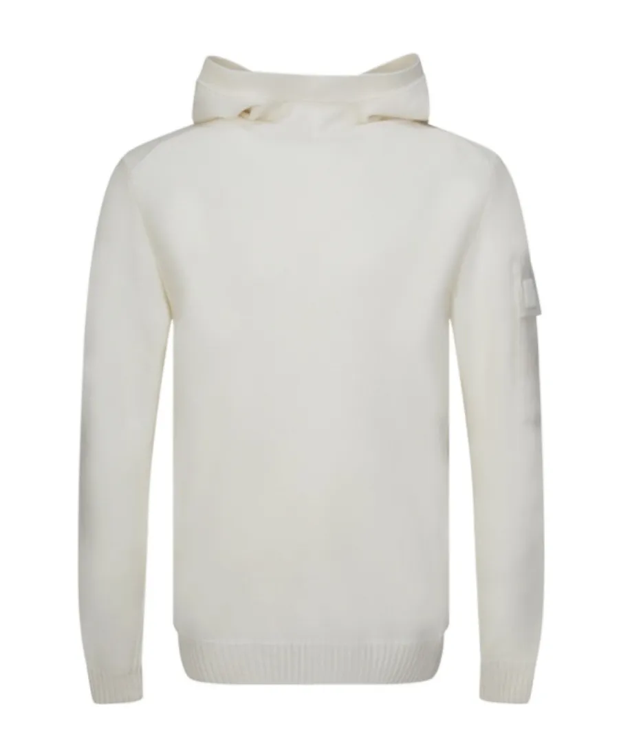 Logo-Patch Hooded Knitted Jumper
