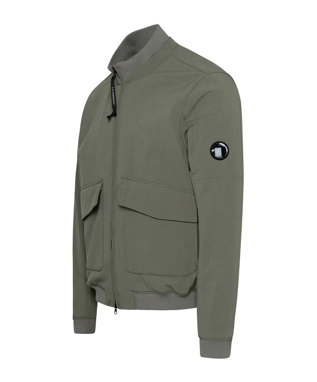 Lens-Detail Zip-Up Bomber Jacket