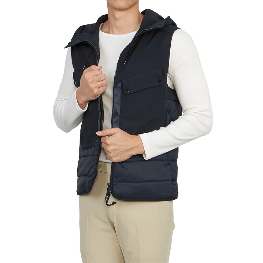 Panelled Hooded Gilet