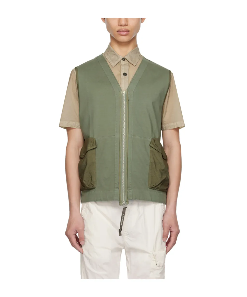 Cargo-Pocket V-Neck Vest