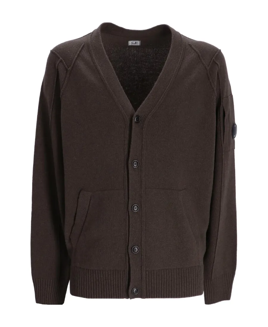 V-Neck Logo-Patch Cardigan