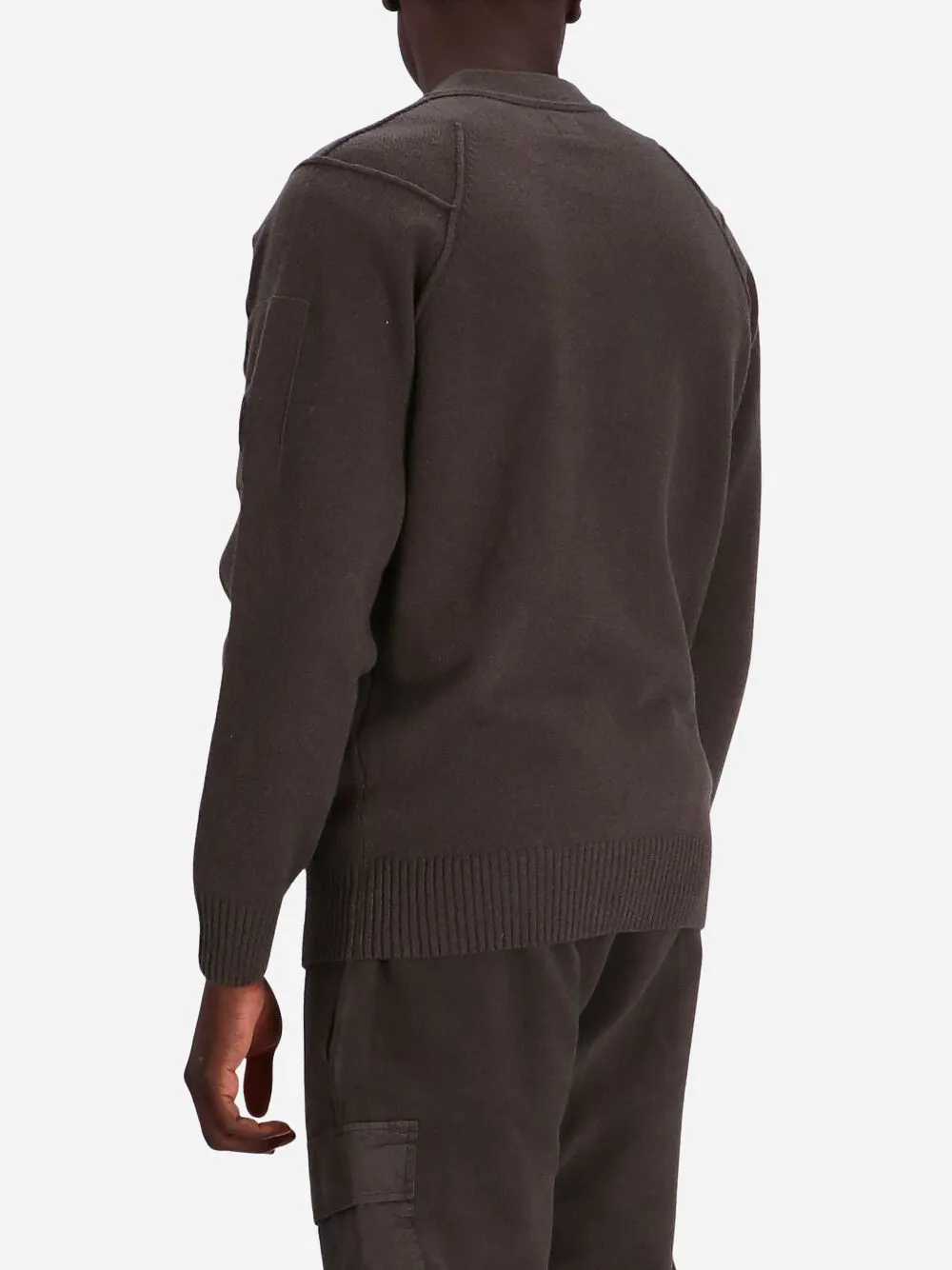 V-Neck Logo-Patch Cardigan