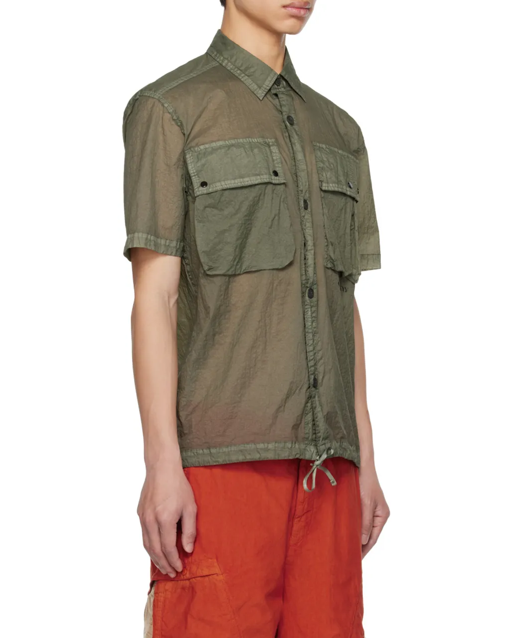 Light Microweave Laminated Multi-Pockets Shirt