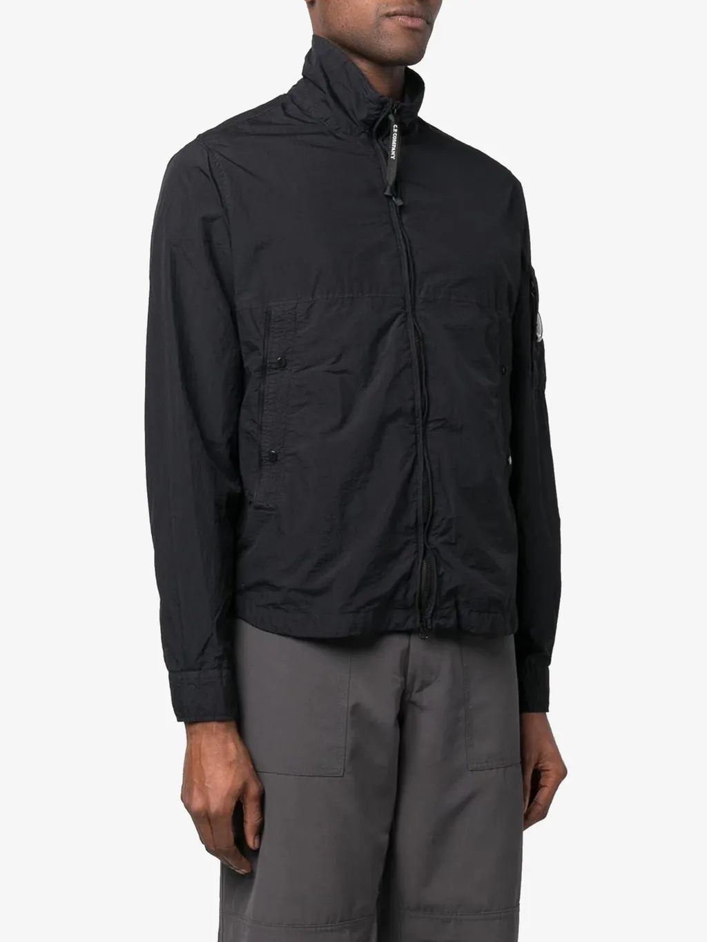 Logo-Patch Funnel Neck Jacket