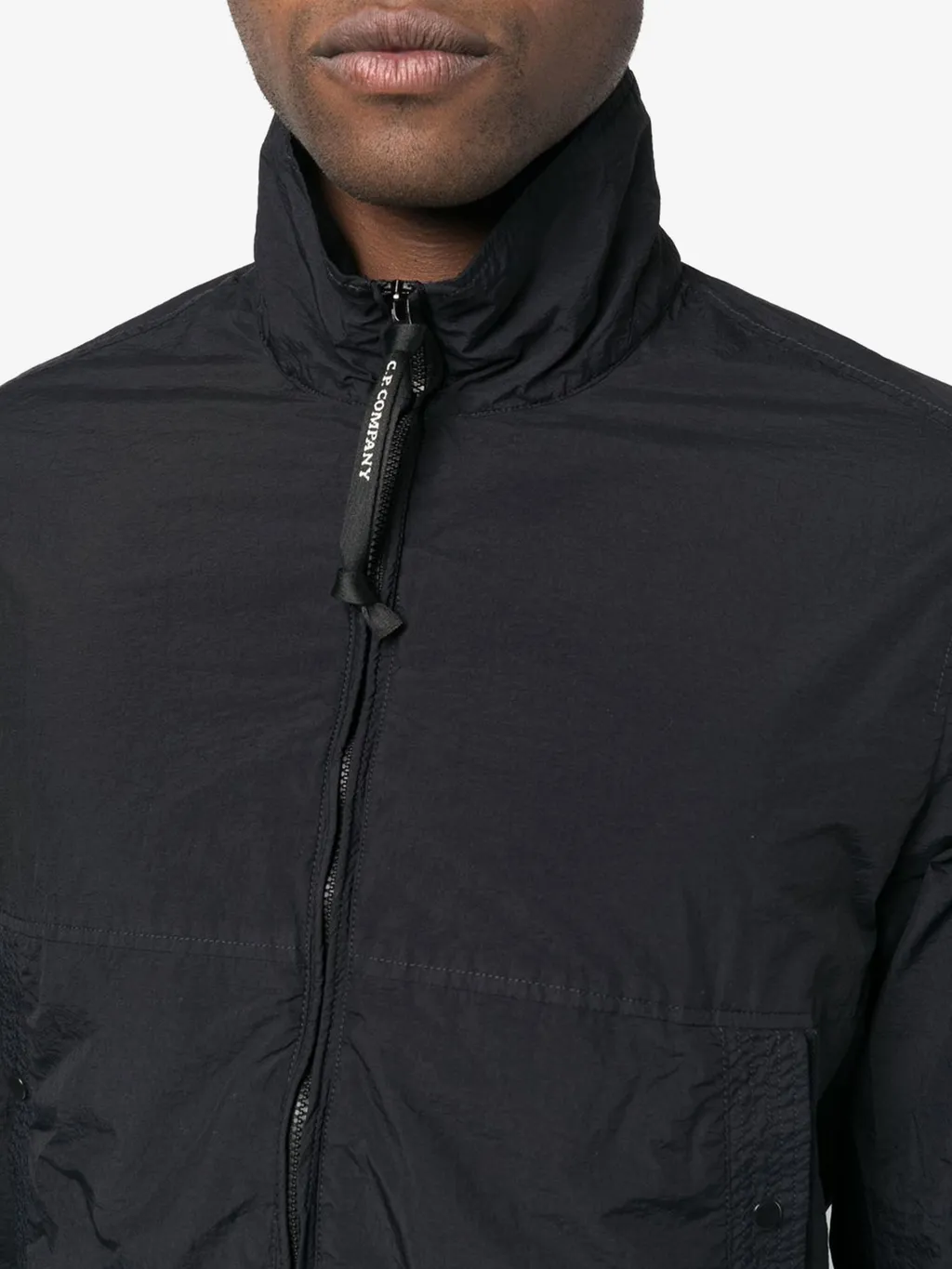 Logo-Patch Funnel Neck Jacket