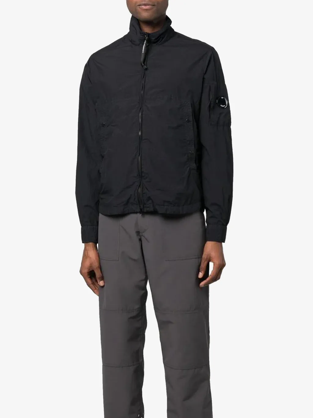 Logo-Patch Funnel Neck Jacket