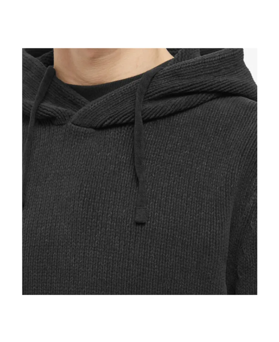 Lens-Detail Knitted Hoodie