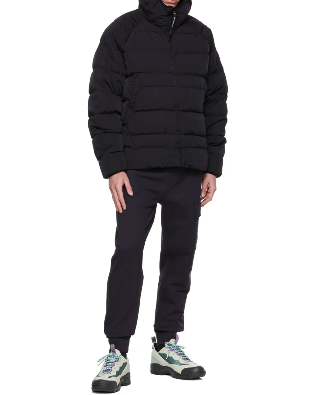 Lens-Detail Cargo Sweatpants