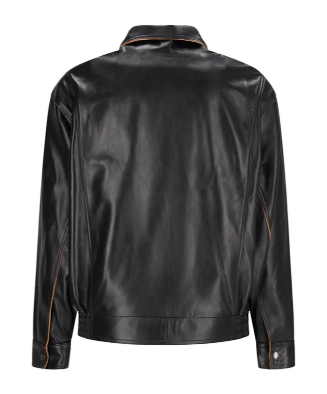 Paneled Leather Jacket