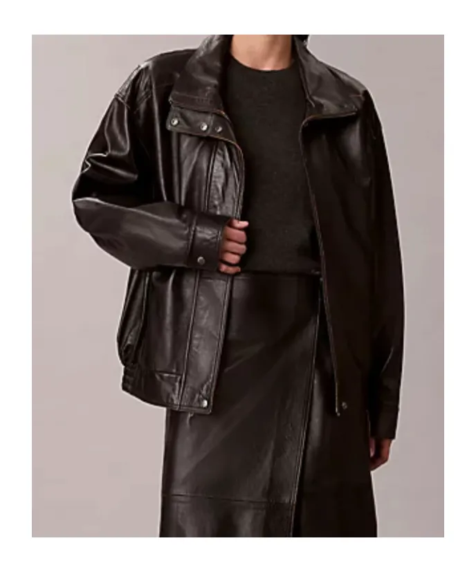 Paneled Leather Jacket