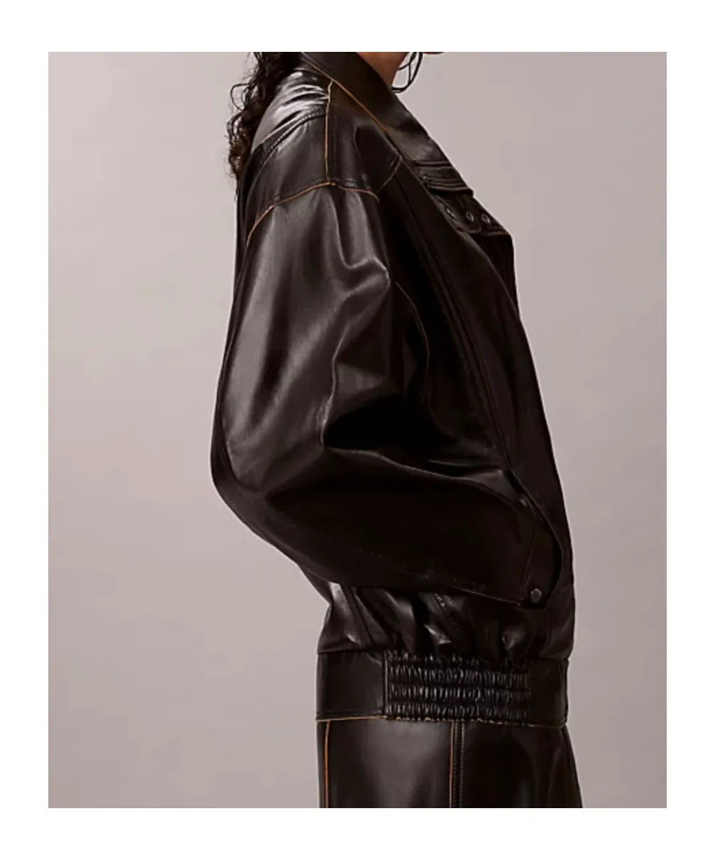 Paneled Leather Jacket
