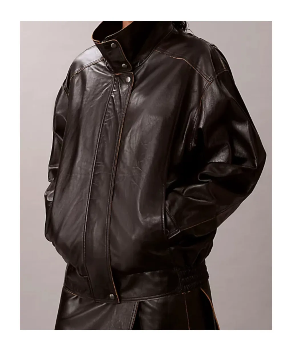 Paneled Leather Jacket