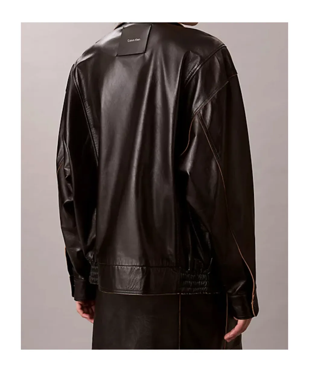 Paneled Leather Jacket