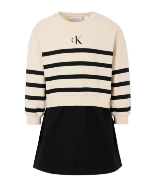 Stripe-Embellished Cotton Dress
