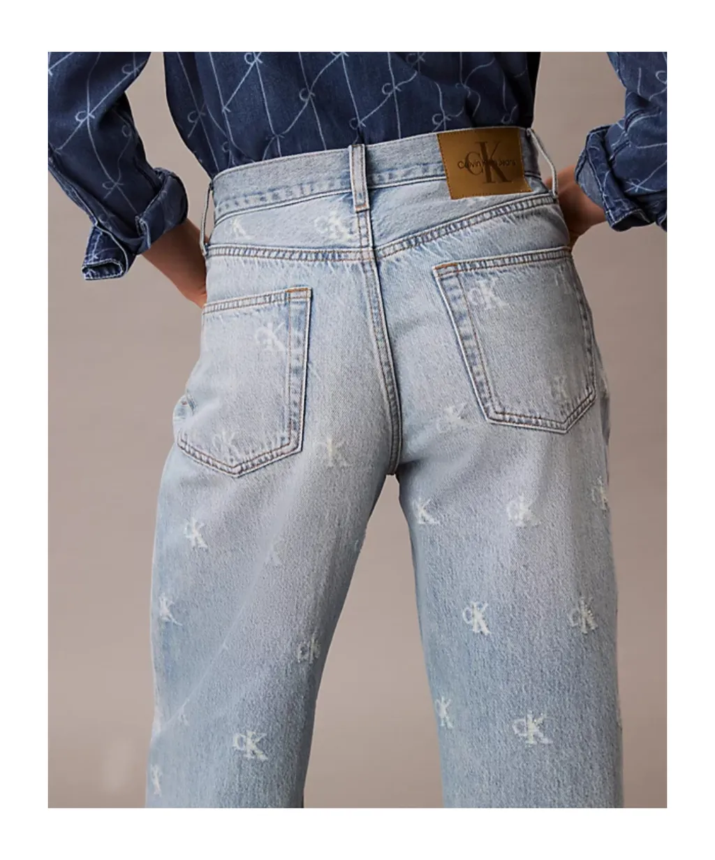 Wide Leg Logo Jeans