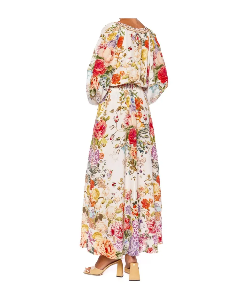 Shoulder-Inserted Pleated Dress