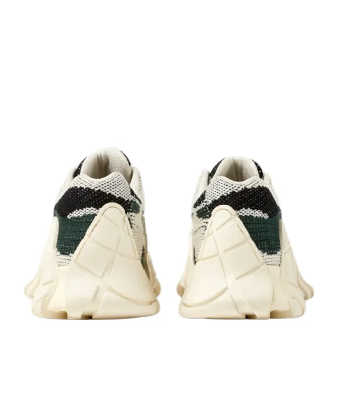Tormenta White-Green Textile Sneakers