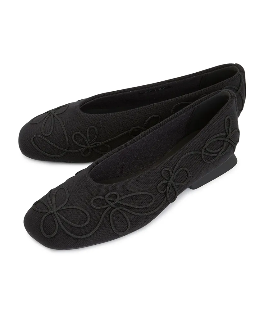 Casi Myra Embroidered Ballerina Shoes