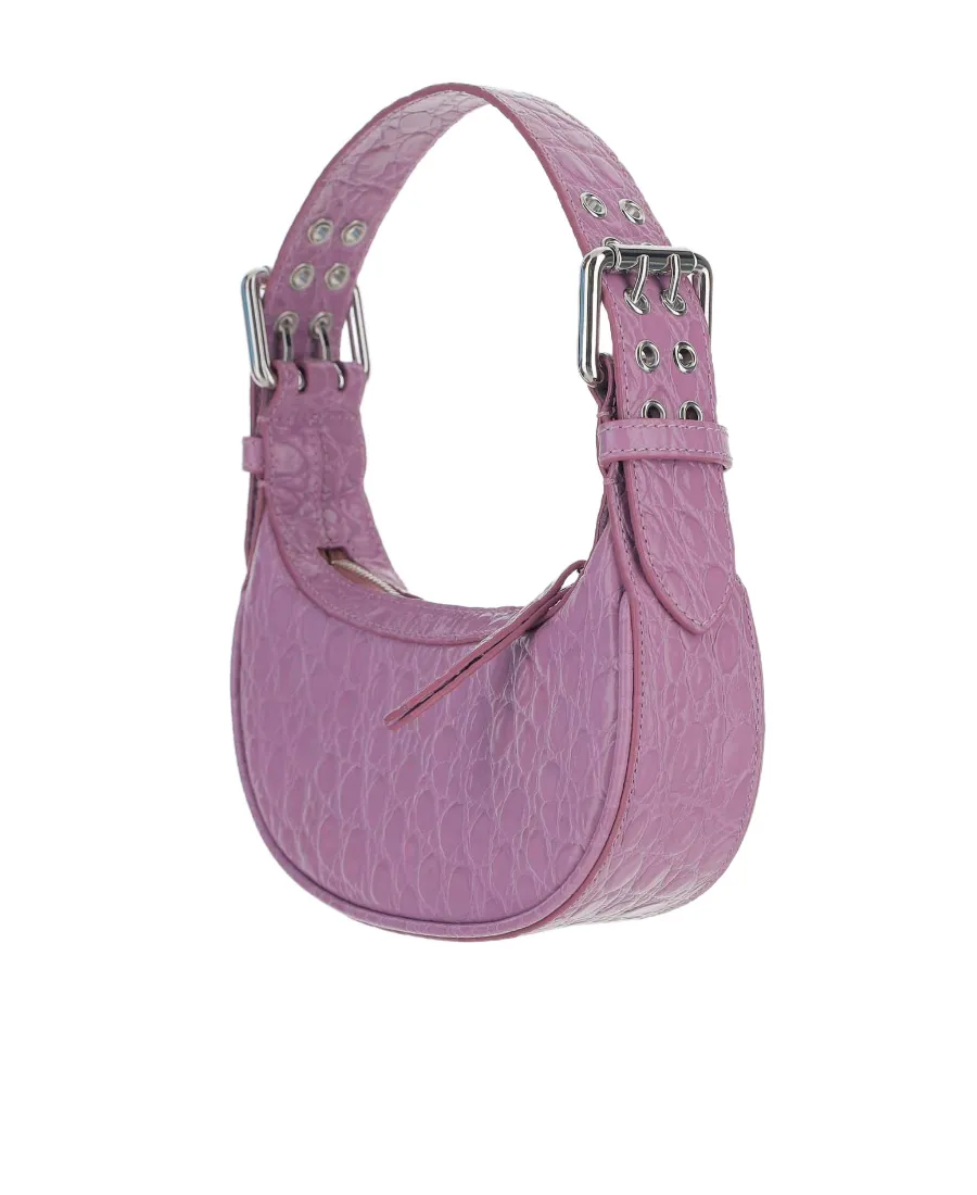 Embosed Zipped Mini Shoulder Bag