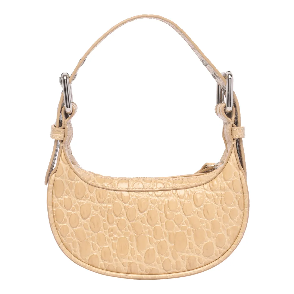 Crocodile-Embossed Shoulder Bag
