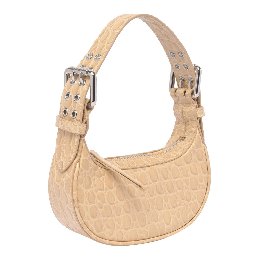 Crocodile-Embossed Shoulder Bag