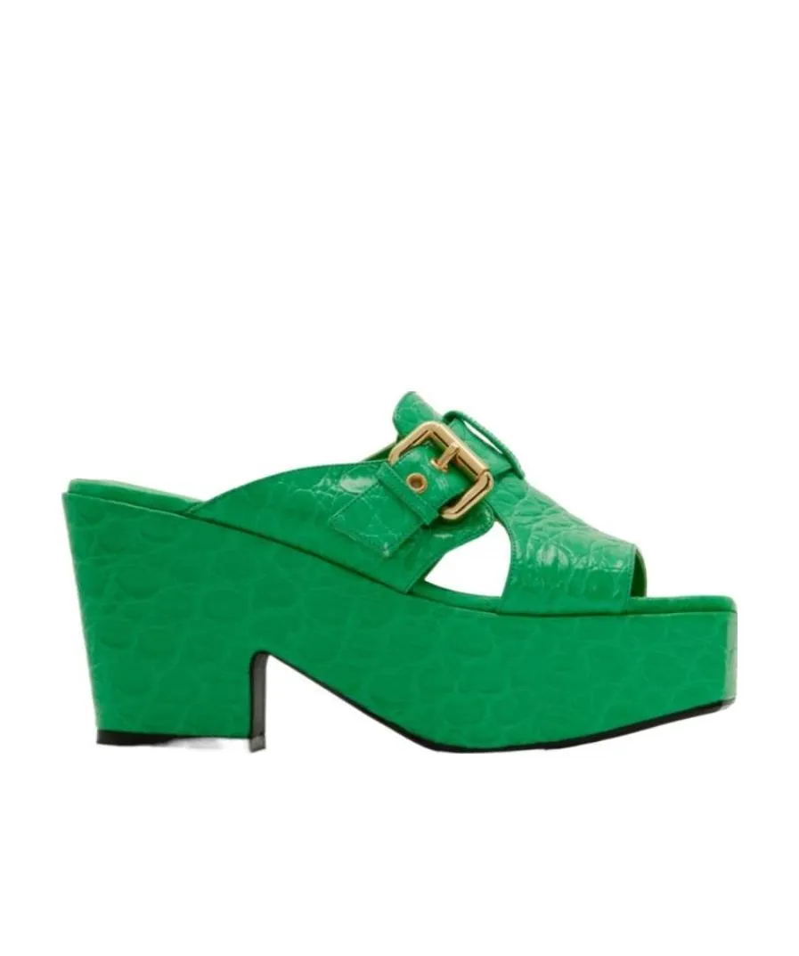 Textured Embossed High-Heeled Sandals