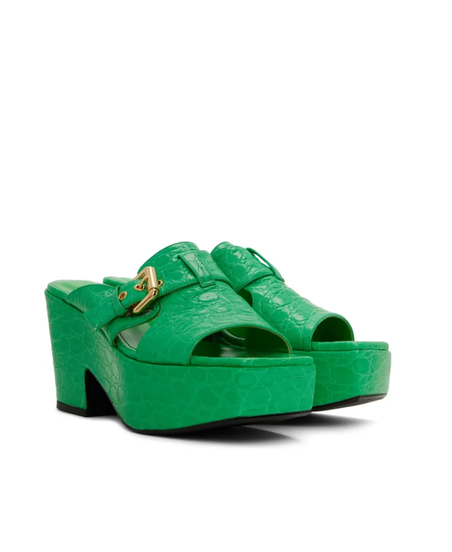 Textured Embossed High-Heeled Sandals