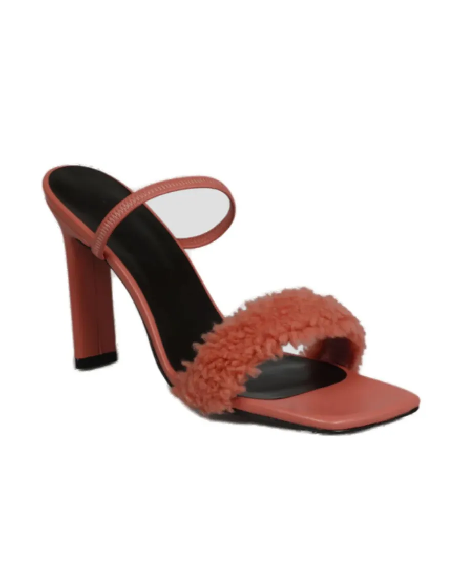 Ada Shearling-Strap Mules