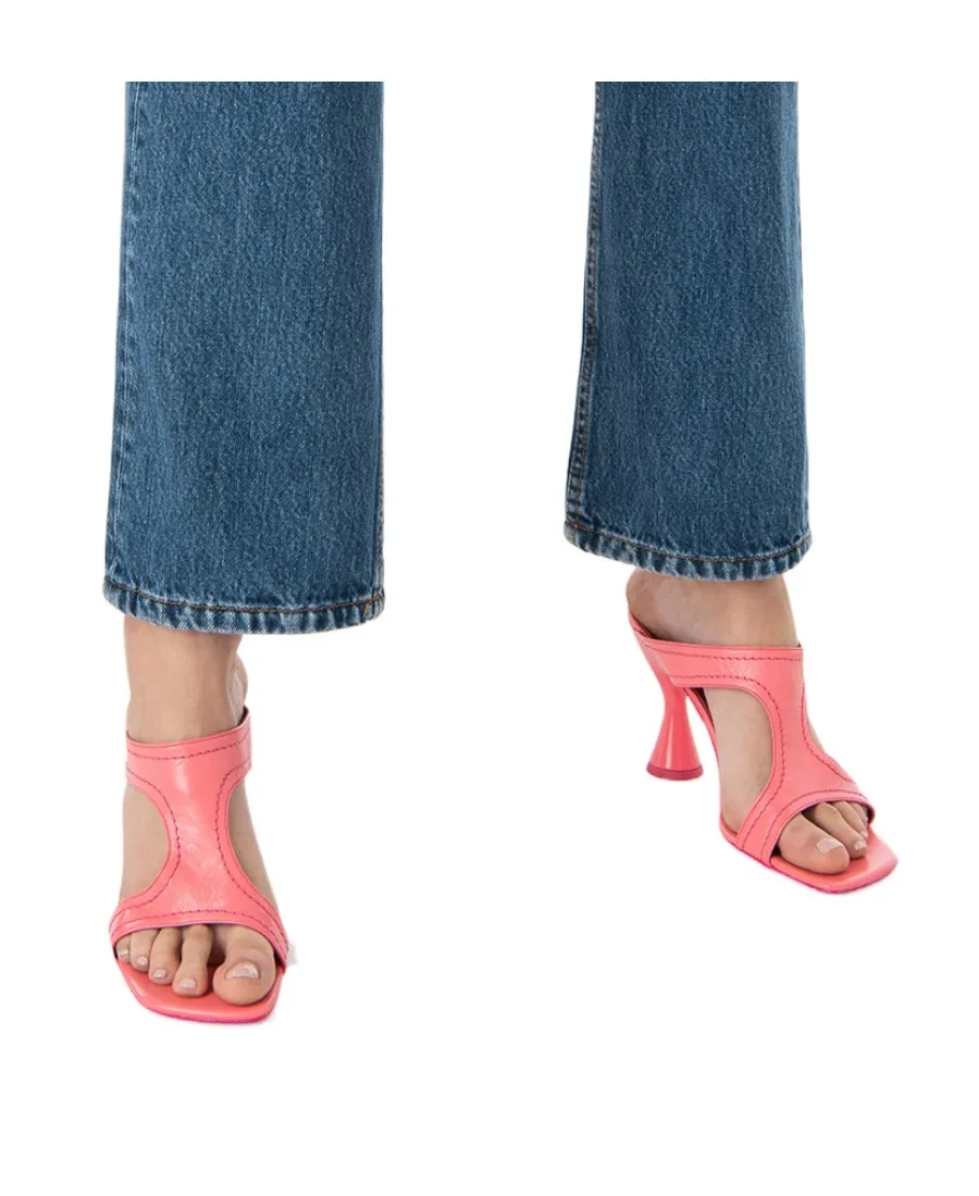 Cut-Out Heeled Slip-On Sandals
