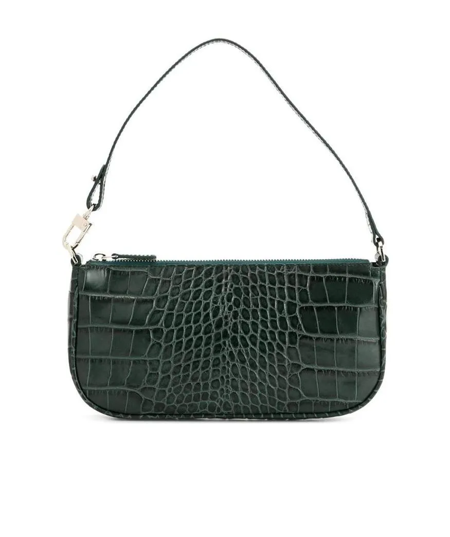 Crocodile-Effect Shoulder Bag