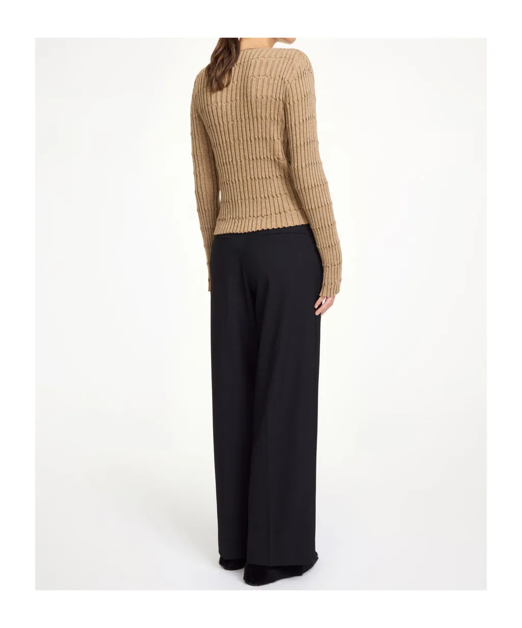 High-Waisted Wide-Leg Casual Pants