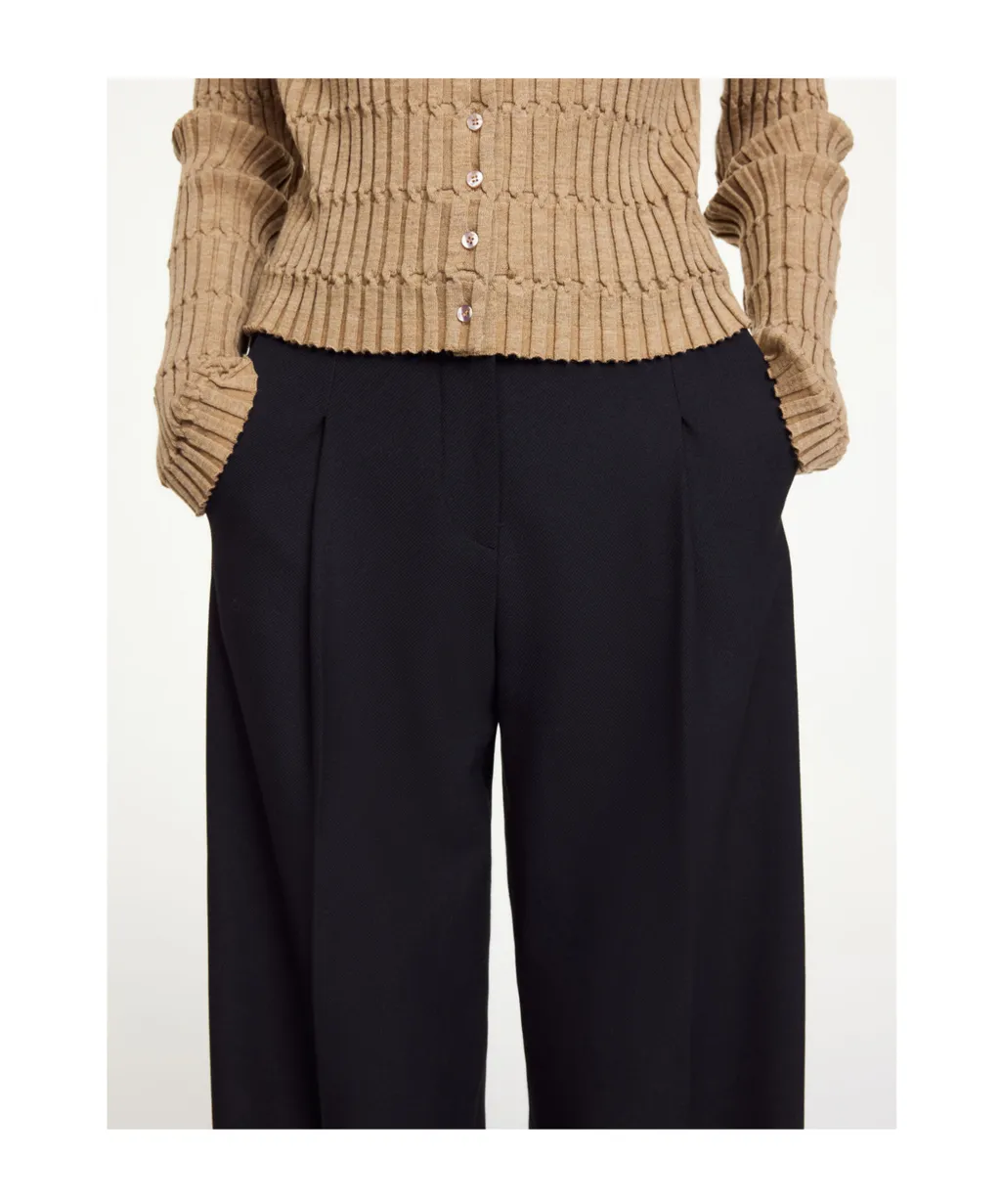 High-Waisted Wide-Leg Casual Pants