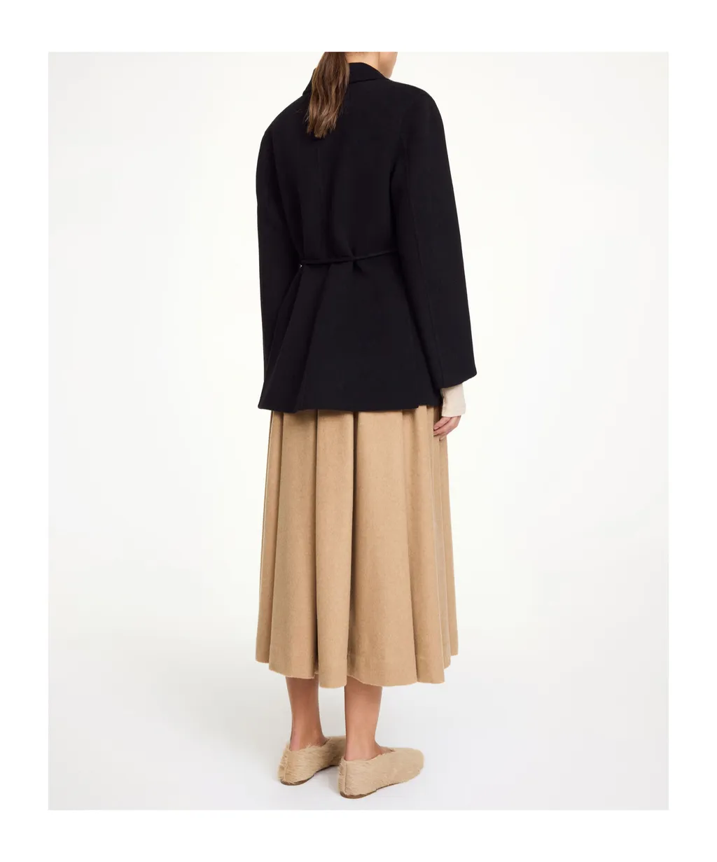 Tie-Waist Buttoned Blazer