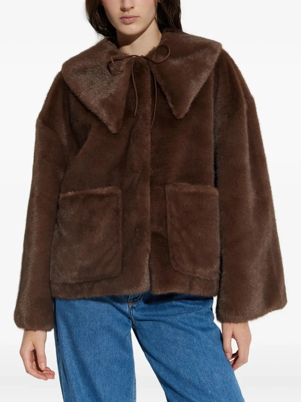 Collar Tie Detail Casual Jacket