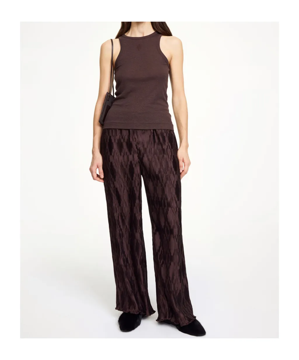 Pleated Wide-Leg Casual Pants