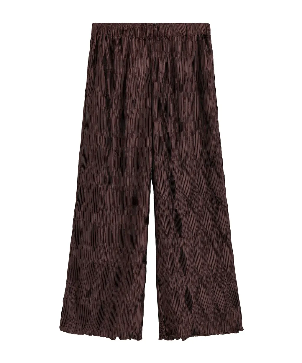 Pleated Wide-Leg Casual Pants