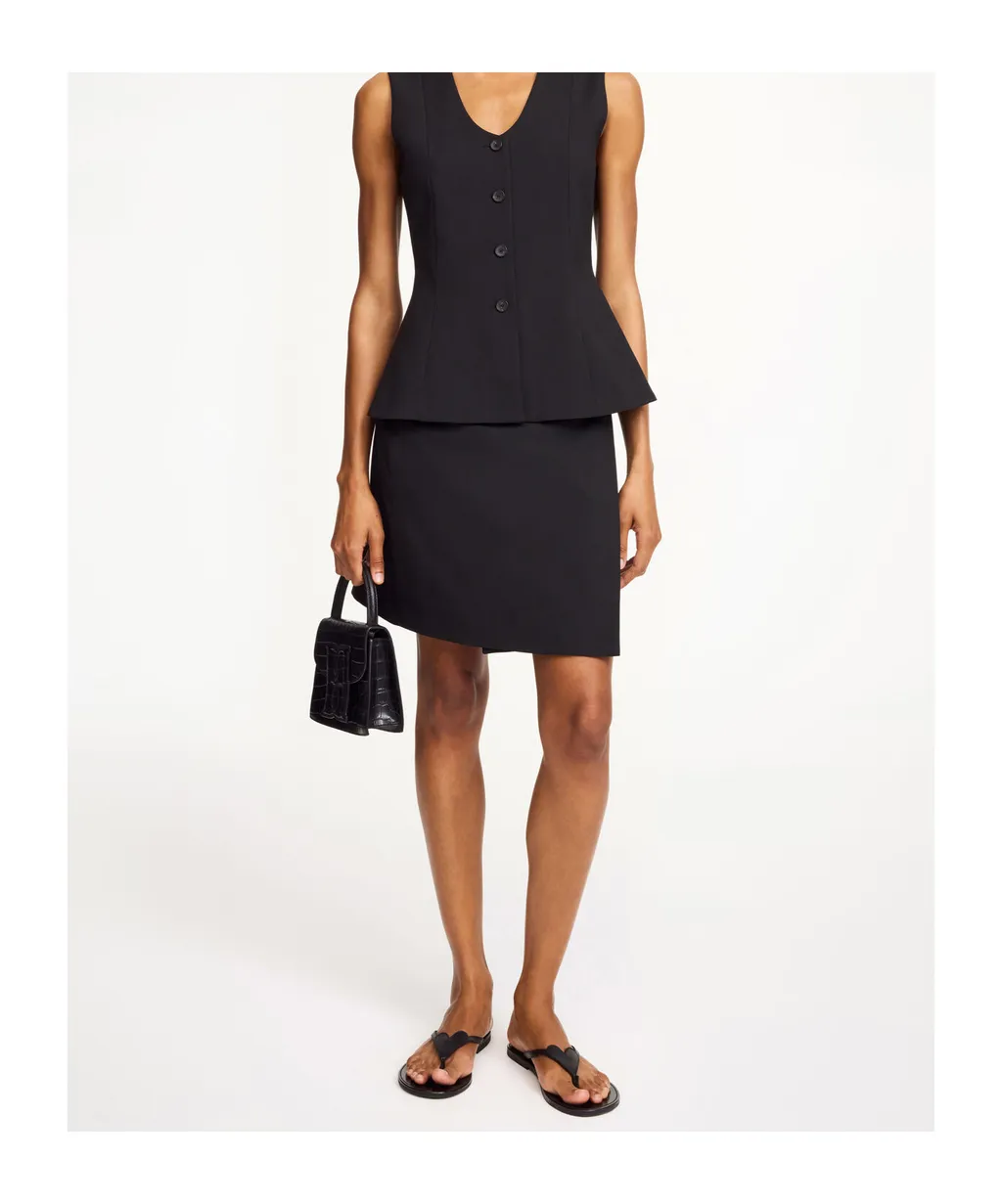Esma Asymmetric Buttoned Miniskirt