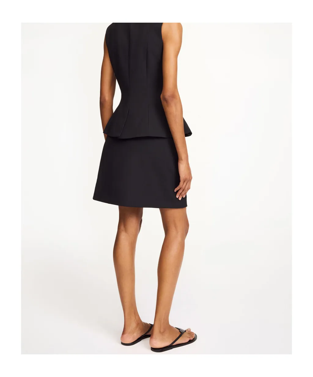 Esma Asymmetric Buttoned Miniskirt